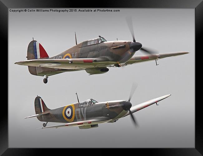   Hurricane And Spitfire Battle Of Britain  Framed Print by Colin Williams Photography