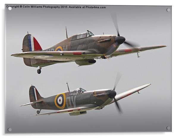   Hurricane And Spitfire Battle Of Britain  Acrylic by Colin Williams Photography