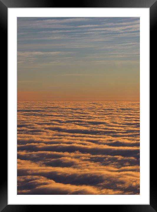 Dawn sky above the clouds Framed Mounted Print by HELEN PARKER