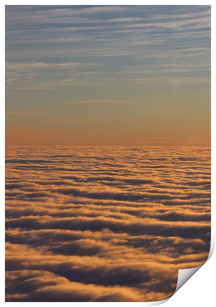 Dawn sky above the clouds Print by HELEN PARKER