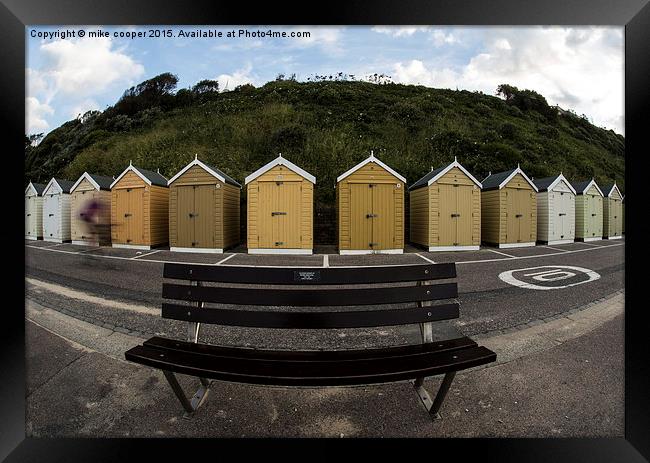  beach huts at Bournemouth Framed Print by mike cooper