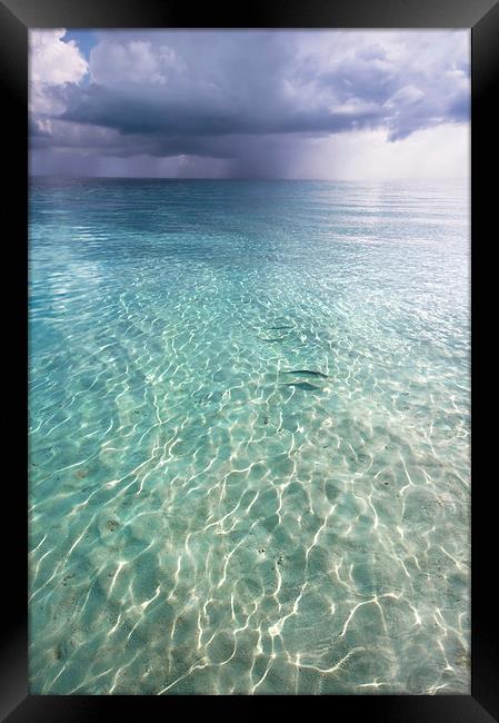  Somewhere is Rainy. Maldives Framed Print by Jenny Rainbow