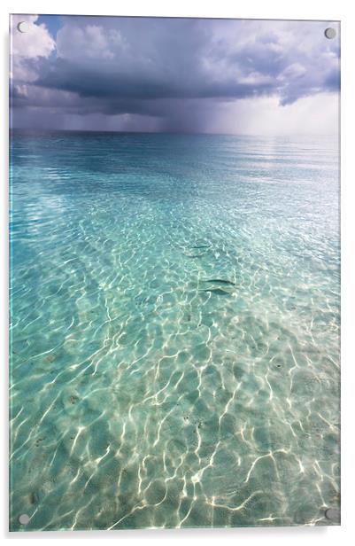  Somewhere is Rainy. Maldives Acrylic by Jenny Rainbow