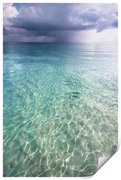  Somewhere is Rainy. Maldives Print by Jenny Rainbow