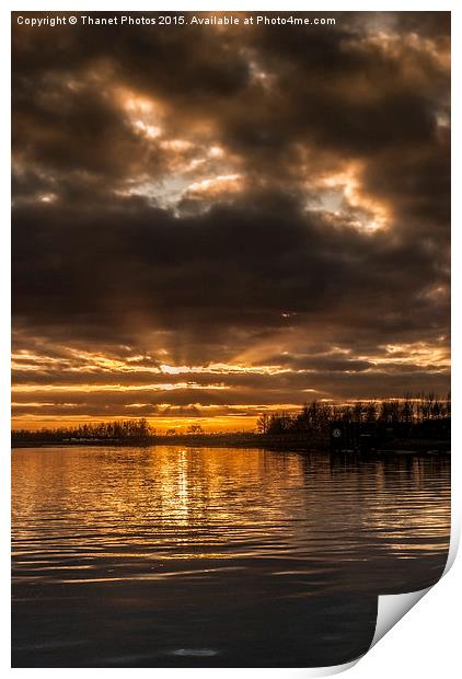   Sunset on the river 3 Print by Thanet Photos
