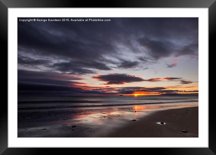 Golden Sunrise on Tynemouth Beach Framed Mounted Print by George Davidson