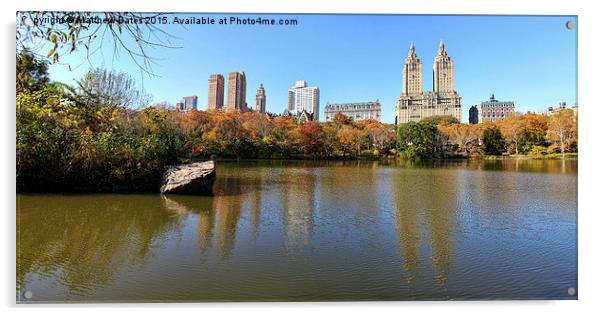 Central park reflections Acrylic by Matthew Bates