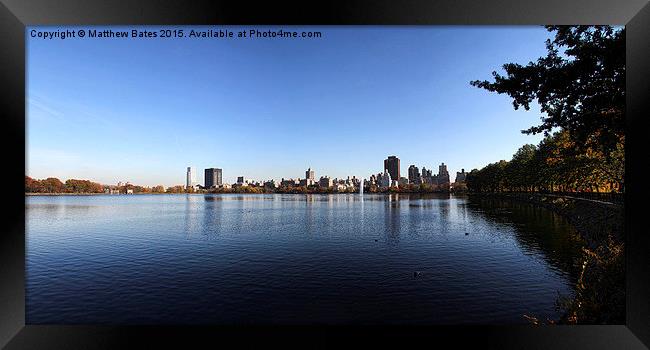 Central Park Reservoir Framed Print by Matthew Bates