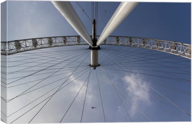 The London Eye And Apache Helicopter Canvas Print by David Pyatt