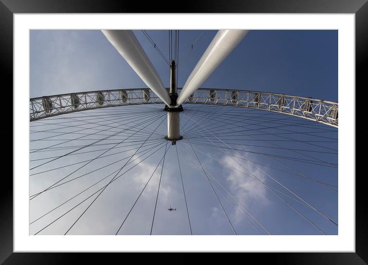  The London Eye And Apache Helicopter Framed Mounted Print by David Pyatt
