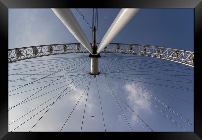  The London Eye And Apache Helicopter Framed Print by David Pyatt
