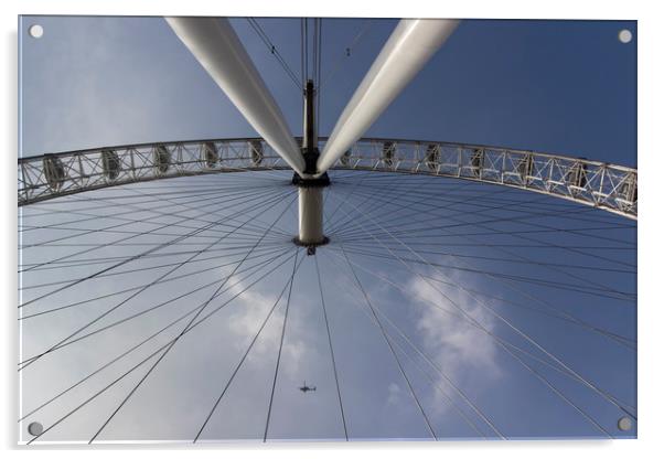  The London Eye And Apache Helicopter Acrylic by David Pyatt