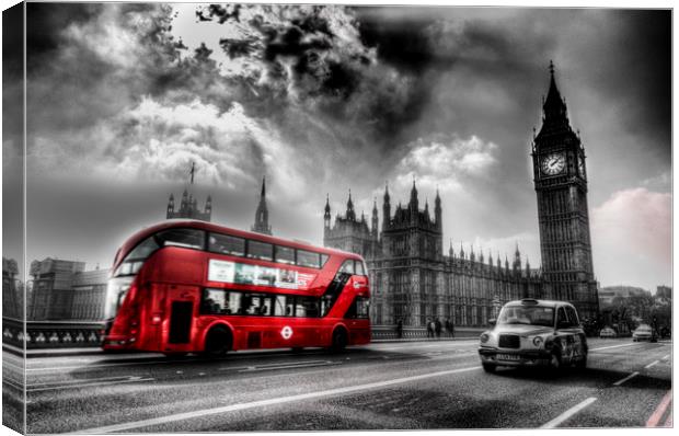 Westminster Bridge London Canvas Print by David Pyatt