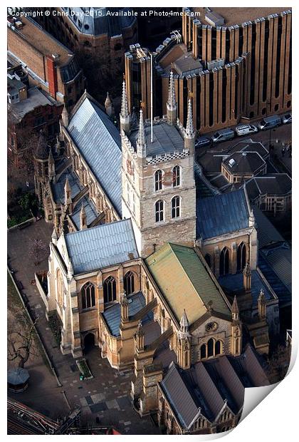 Southwark Cathedral Print by Chris Day