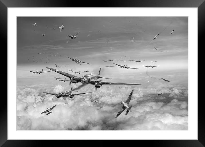 Battle of Britain Day black and white version Framed Mounted Print by Gary Eason