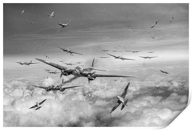 Battle of Britain Day black and white version Print by Gary Eason