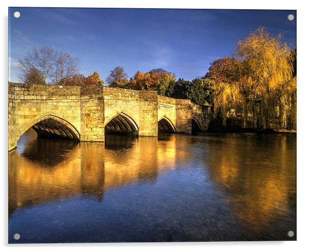 Bakewell Bridge and River Wye  Acrylic by Darren Galpin