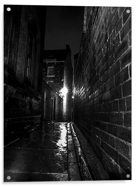Wheats Lane at night, Sheffield Acrylic by Chris Watson
