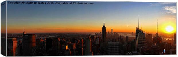 New York Sunset Canvas Print by Matthew Bates