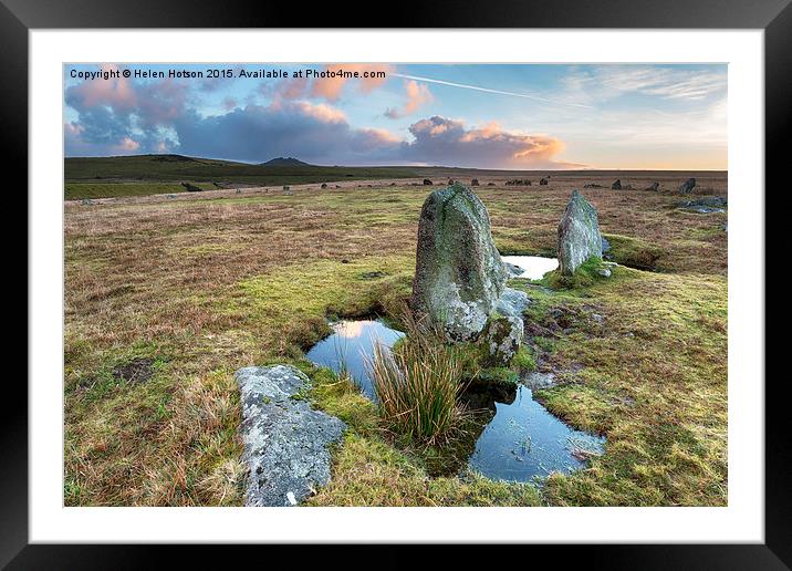 Stone Circle on Bodmin Moor Framed Mounted Print by Helen Hotson