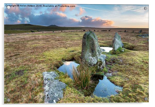 Stone Circle on Bodmin Moor Acrylic by Helen Hotson