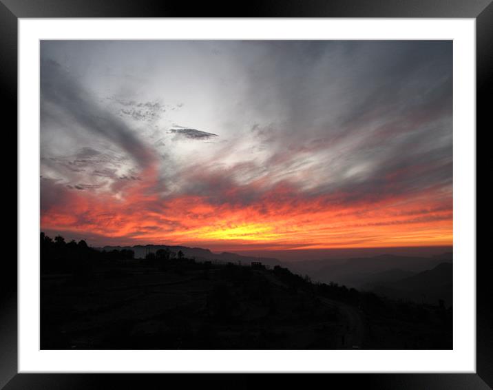 fire in the sky Framed Mounted Print by anurag gupta
