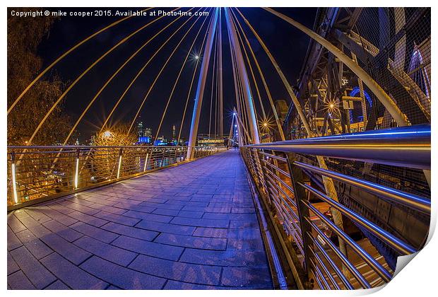 Golden  Jubilee bridge london Print by mike cooper