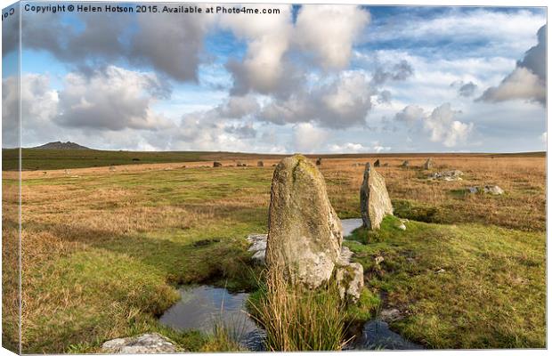 The Stannon Stone Circle Canvas Print by Helen Hotson