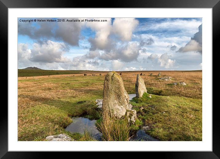 The Stannon Stone Circle Framed Mounted Print by Helen Hotson