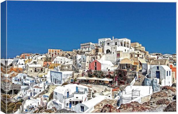 Living in Oia Canvas Print by Tom Gomez
