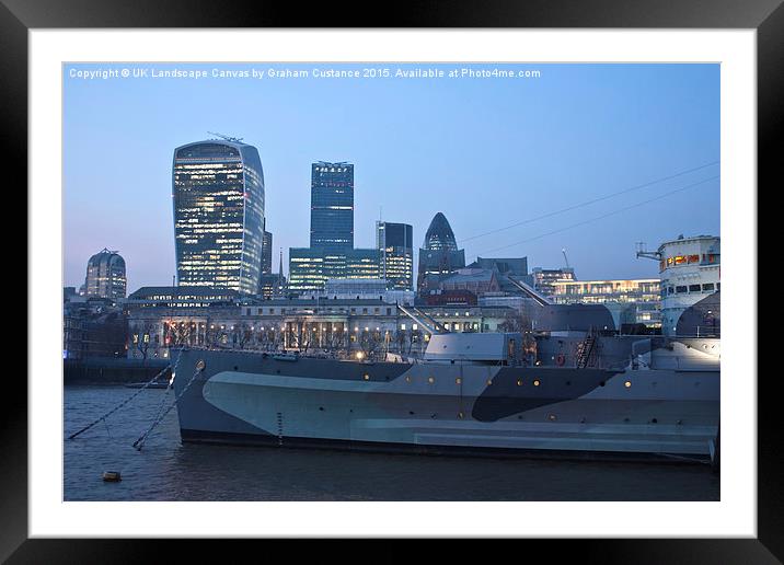 HMS Belfast  Framed Mounted Print by Graham Custance