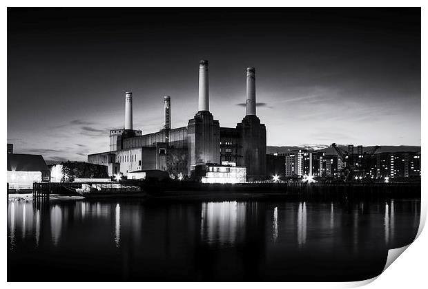 Battersea Power Station in monochrome Print by Ian Hufton