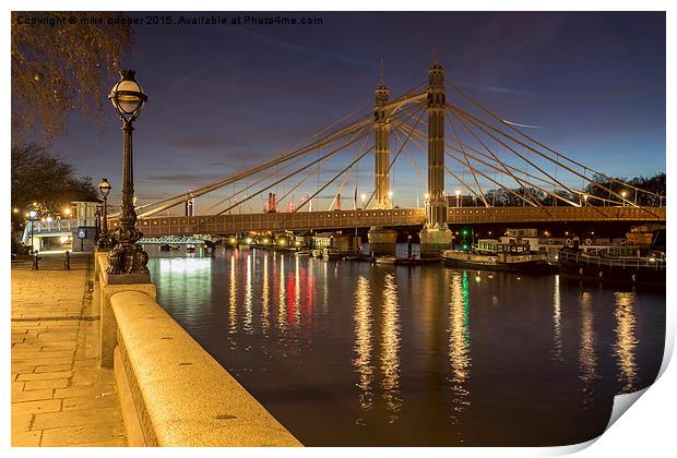  albert bridge over the thames Print by mike cooper