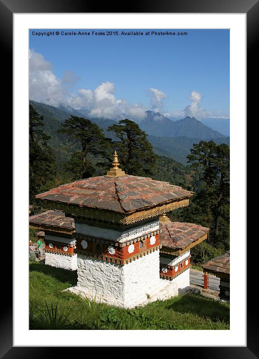  Memorial Site, Dochula Pass, Bhutan. Framed Mounted Print by Carole-Anne Fooks