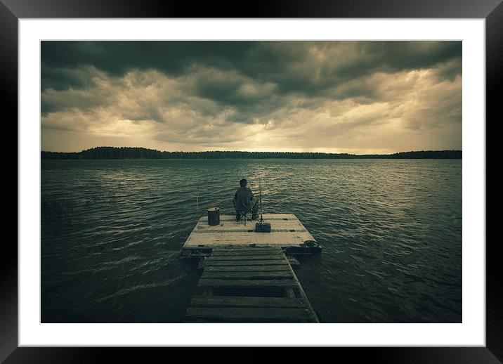 Fishing is boring and dangerous Framed Mounted Print by Piotr Tyminski