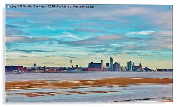  Liverpool Skyline Acrylic by Sandra Buchanan