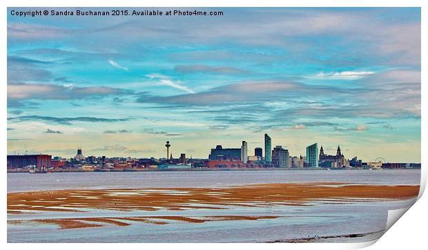  Liverpool Skyline Print by Sandra Buchanan