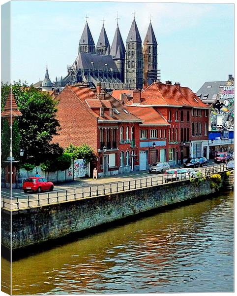  tournai notre-dame cathedral Canvas Print by dale rys (LP)