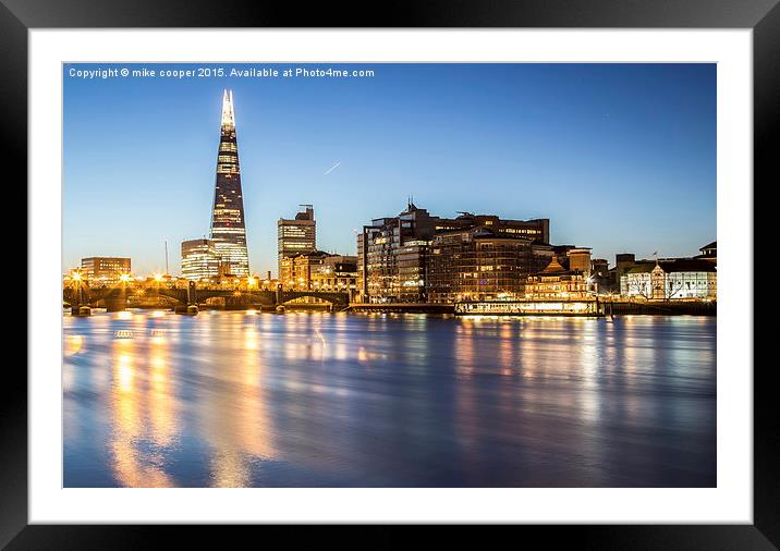  the shard over the water Framed Mounted Print by mike cooper
