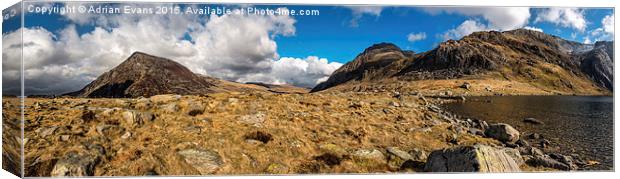 Cwm Idwal Snowdonia Panorama Canvas Print by Adrian Evans