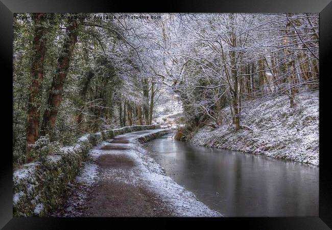  Cromford Canal in Winter Framed Print by Alison Streets