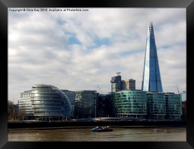 Southwark Skyline Framed Print by Chris Day