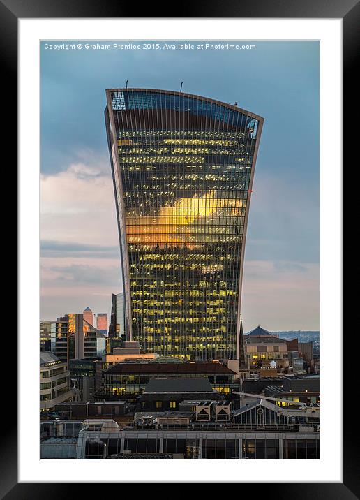  Walkie Talkie Sunset, London Framed Mounted Print by Graham Prentice
