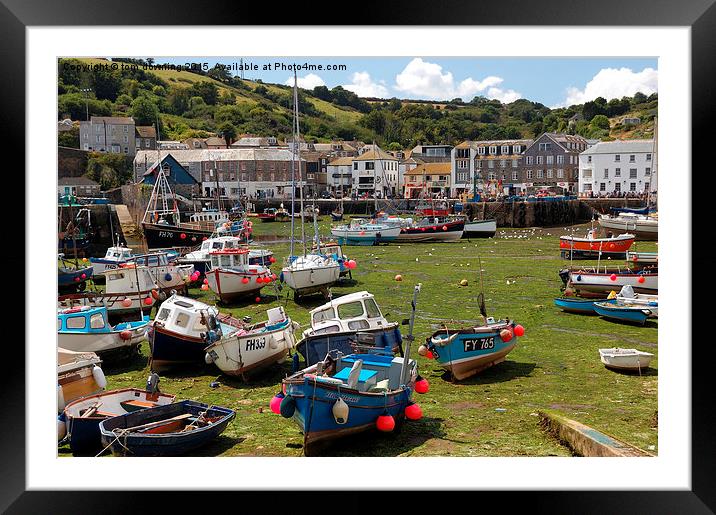  Mevagissey Harbour Framed Mounted Print by tom downing