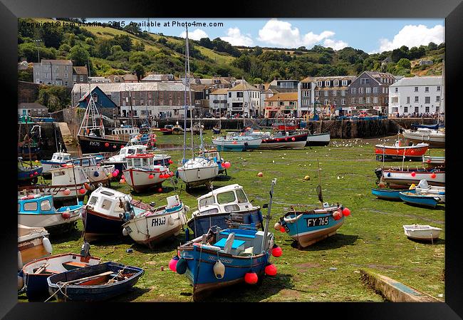  Mevagissey Harbour Framed Print by tom downing