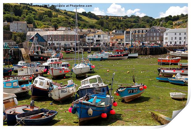  Mevagissey Harbour Print by tom downing