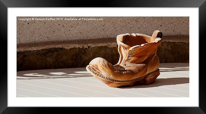  Old brown shoe Framed Mounted Print by DeniART 