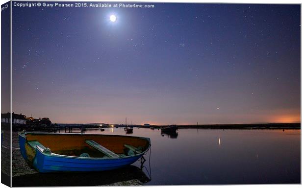  Moonlight over Burnham Overy Staithe Canvas Print by Gary Pearson