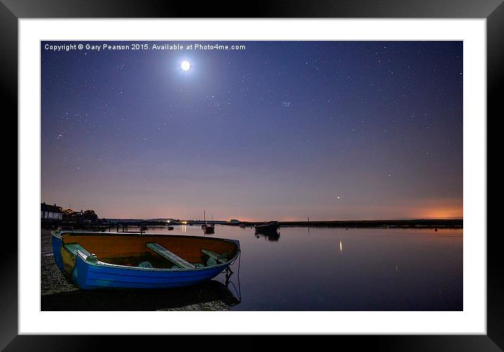  Moonlight over Burnham Overy Staithe Framed Mounted Print by Gary Pearson