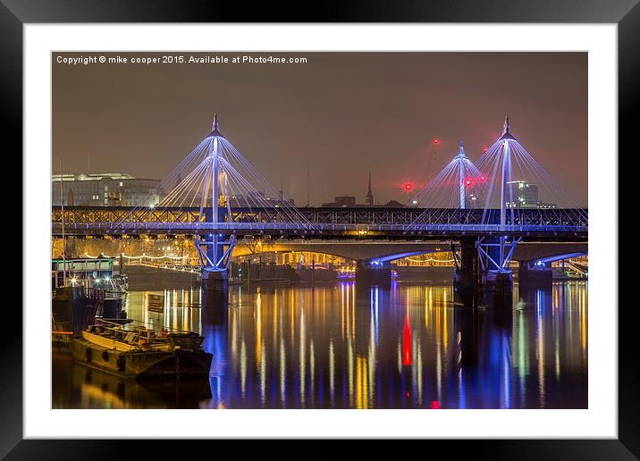  jubilee bridge lights Framed Mounted Print by mike cooper